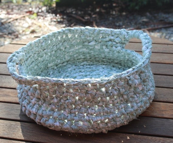 Large Rag Crochet Basket by ButterflySongStudio on Etsy