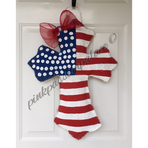 American Pride Burlap Door Hanger
