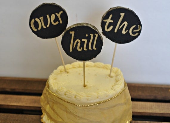 Items similar to Over the Hill Cake Toppers 3pcs Cake ...
