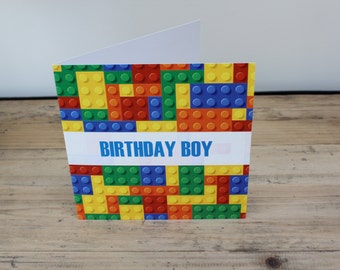 Lego style Birthday Boy Card