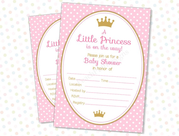 Items similar to Princess Baby Shower invitation (INSTANT ...