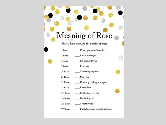 Meaning Of Rose Flower Game Matching Game Match Rose Modern Black