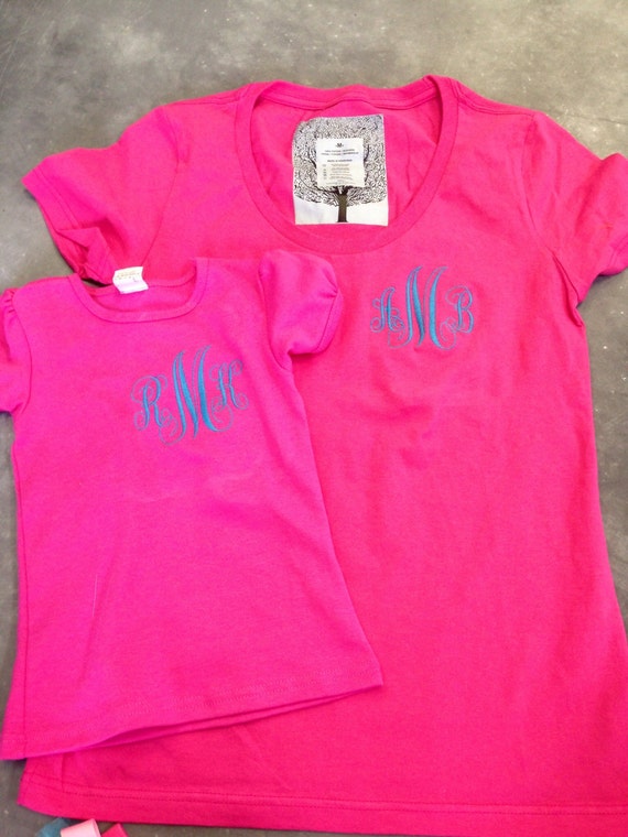 Mommy and me monogram shirts by Lillywink on Etsy