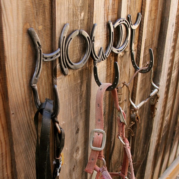 Horseshoe Coat Rack Indoor & Outdoor Coat by SarahsWeldedWhatnots