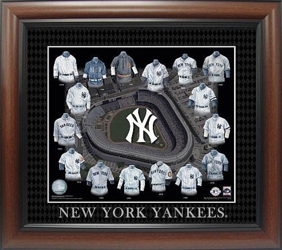 New York Yankees Uniform Evolution Framed History Plaque 18x16