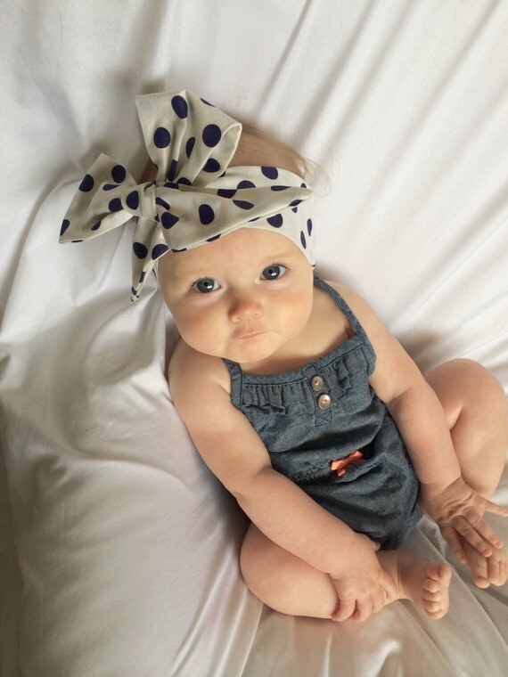 Baby Headwrap Cotton Headwrap Fabric Head Tie Polka by
