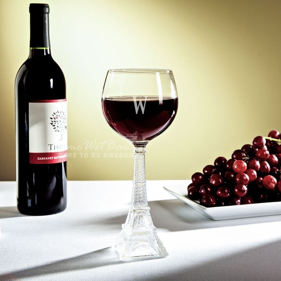 Engrave Eiffel Tower Wine Glass Unique Vintage Wine Lover