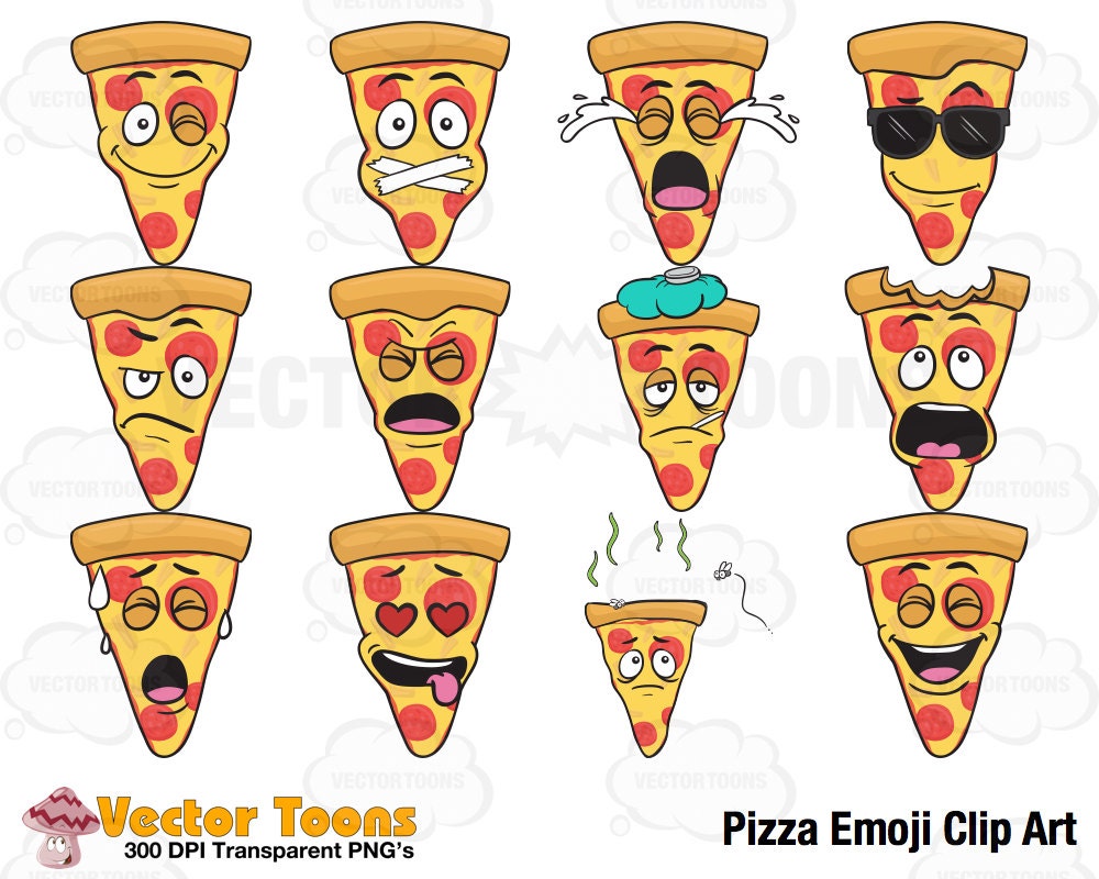 Pizza Emoji Clip Art Digital Clipart Digital Graphics