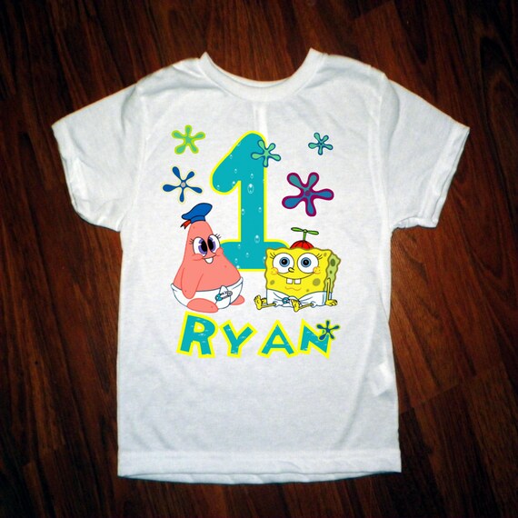 Spongebob birthday shirt custom with name and age by printfultees