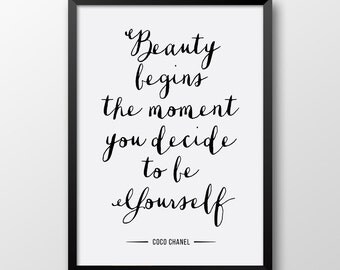 Coco Chanel print, Inspirational quote, Printable art, Typography print, Motivational print 171
