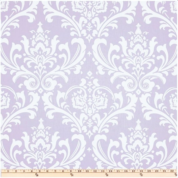 1 Yard Light Purple and White Damask Fabric Premier Prints
