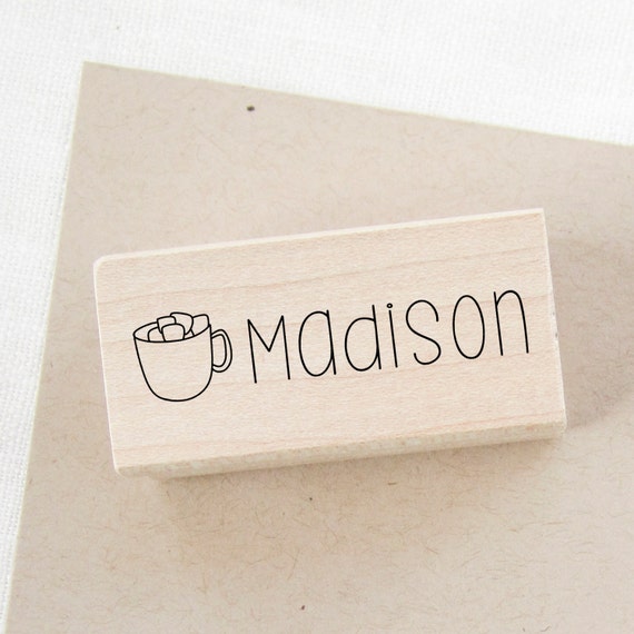 Personalized Stamp hot chocolate name stamp by sushistamps