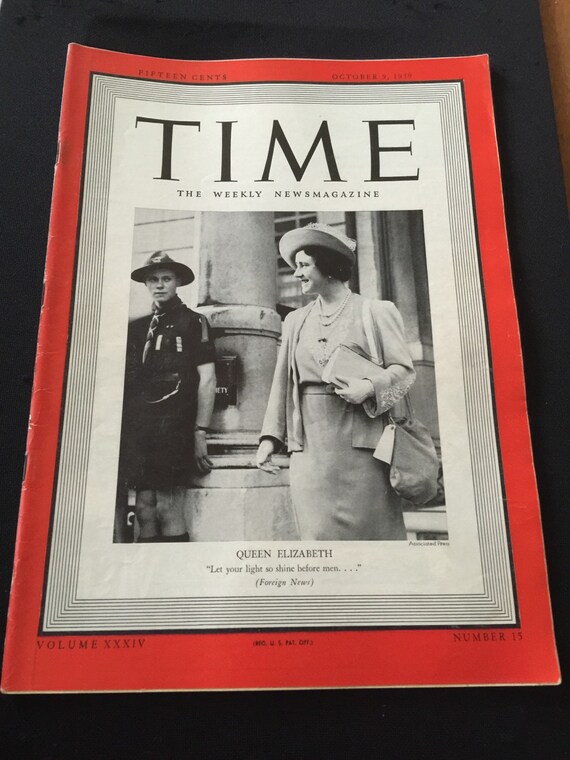 Time Magazine Queen Elizabeth by LittleTukTuks on Etsy