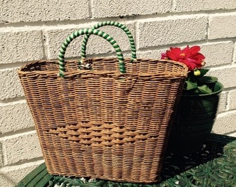 Vintage Straw Basket Bag
