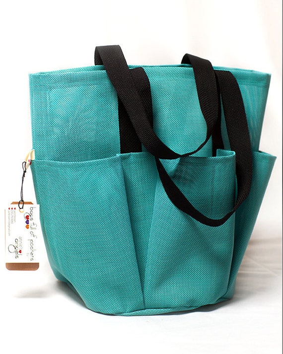 light turquoise textilene tote everyday by bagsfullofpockets