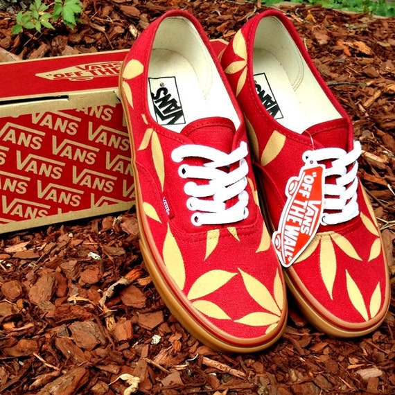 Weed Leaf Custom Vans: Fall Season by ISMapparel on Etsy