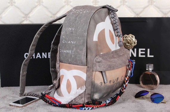 chanel backpack graffiti replica