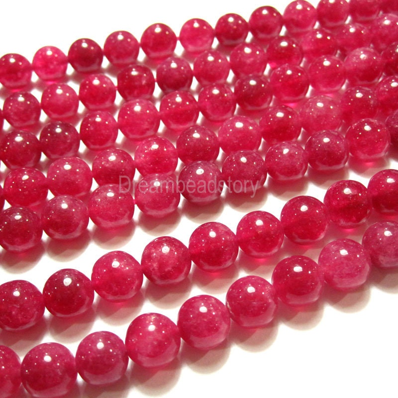 Red Ruby Beads Rubies Gemstone Beads Strand Round Red Beads