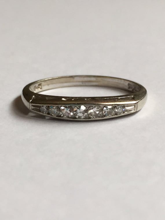 Antique 14 K White Gold Keepsake Diamond Ring by BlueMoonBits