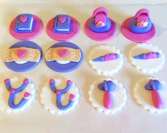 12 Fondant Doc McStuffins theme toppers