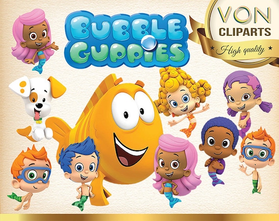 17 Bubble Guppies Clipart PNG Digital Graphic by VonClipArts