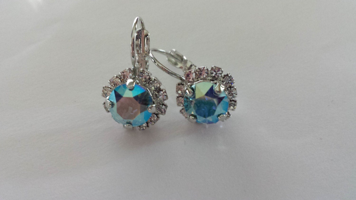 Swarovski Earrings Aurora Borealis Swarovski crystal studded