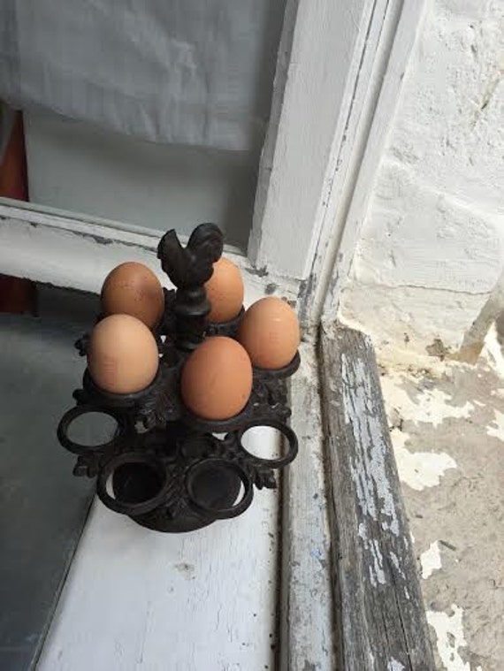 Cast Iron Egg Holder by LucyandOttosbrocante on Etsy