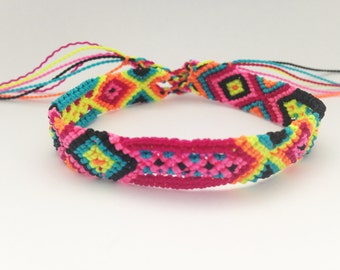 Items similar to Wide Rhinestone Friendship Bracelet - Mexican Sunset ...