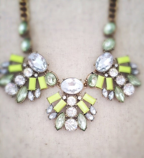 Lime green necklace green necklace statement by OCEANBELLAHAWAII