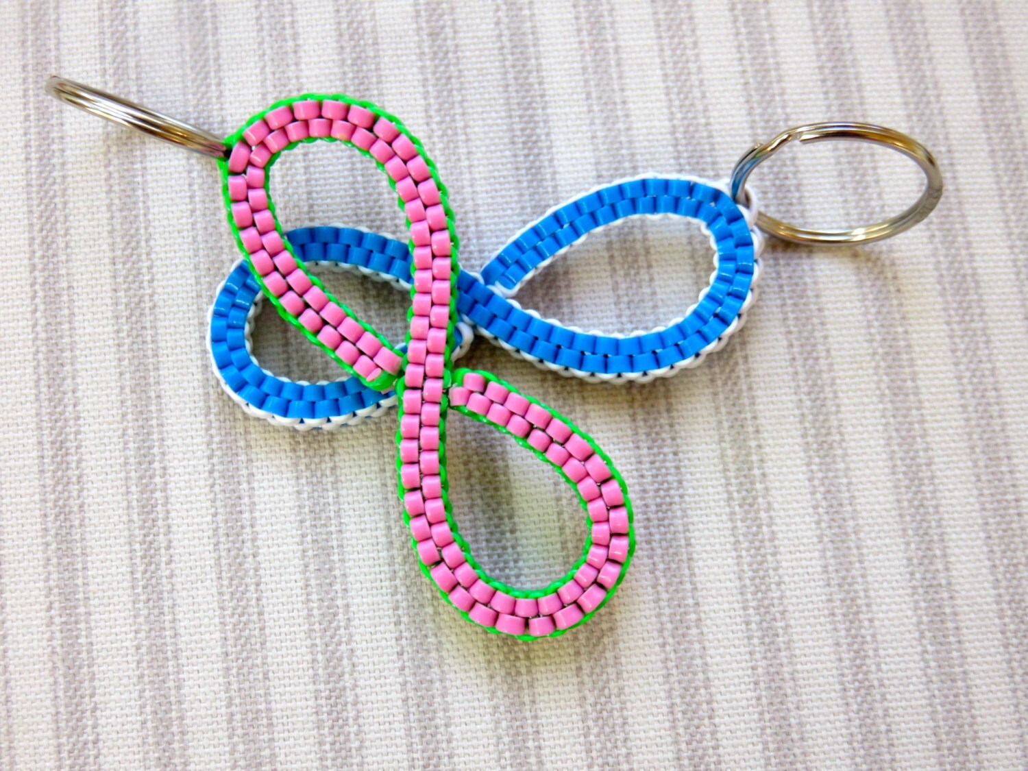 Custom Infinity Keychain Plastic Lace Rexlace by TheTieDyeDog