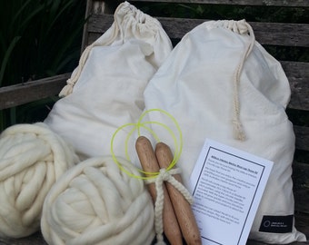 DIY Super Chunky Knitting Kits - Lap Throw (70 x 110cm)