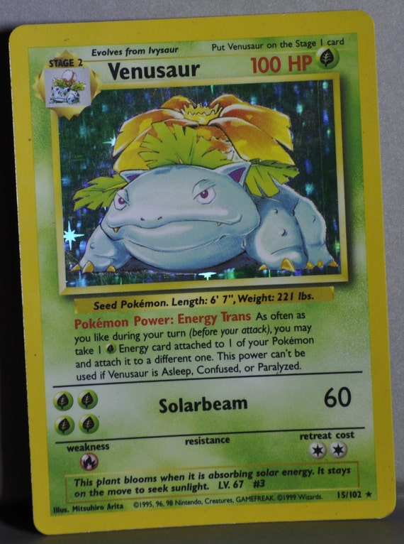 Venusaur Base Set 15/102 Rare Holo by LiveVenusaur on Etsy