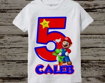 Mario Birthday Shirt - Super Mario Brothers Birthday Shirt