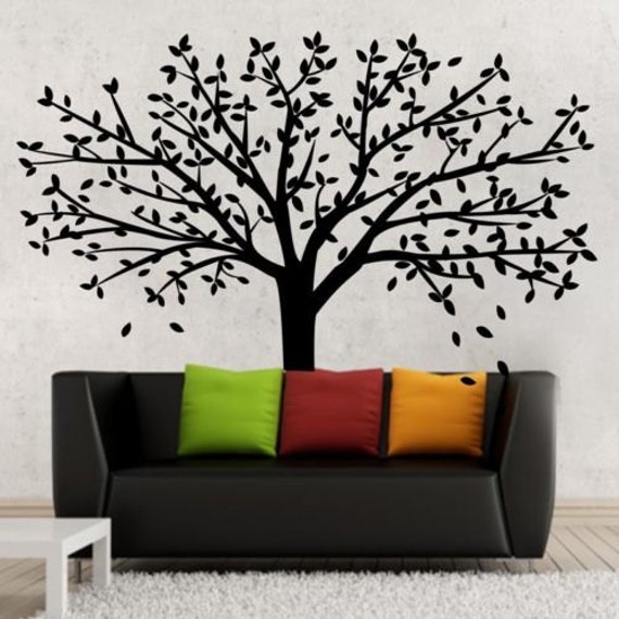 Black tree decallarge birch tree wall stickerblowing tree