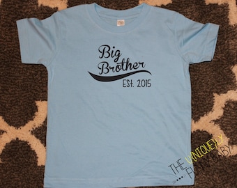 Big Brother Shirt, Big Brother Baseball Shirt, Brother Sibling Shirt, Big Brother T-Shirt, Blue Sibling Shirt- order with or without year