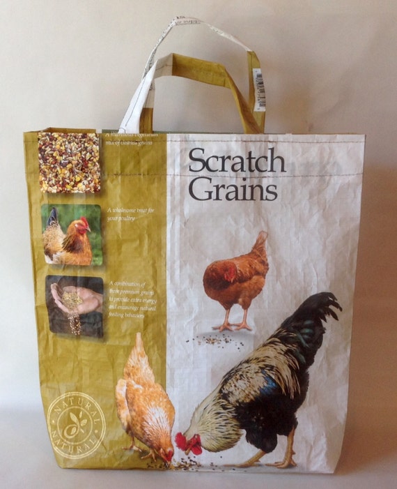 Recycled Repurposed Upcycled feed bag tote by BawkBags on Etsy