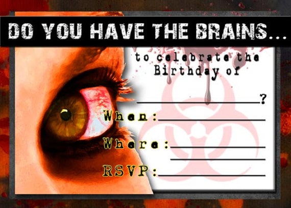 Invitation Anniversaire Zombie