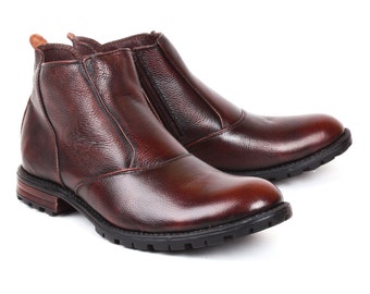 Mens Jacksin Hand Crafted Leather Chelsea Ankle Boots