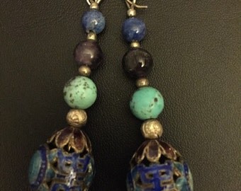 Turquiose and Lapiz Earrings