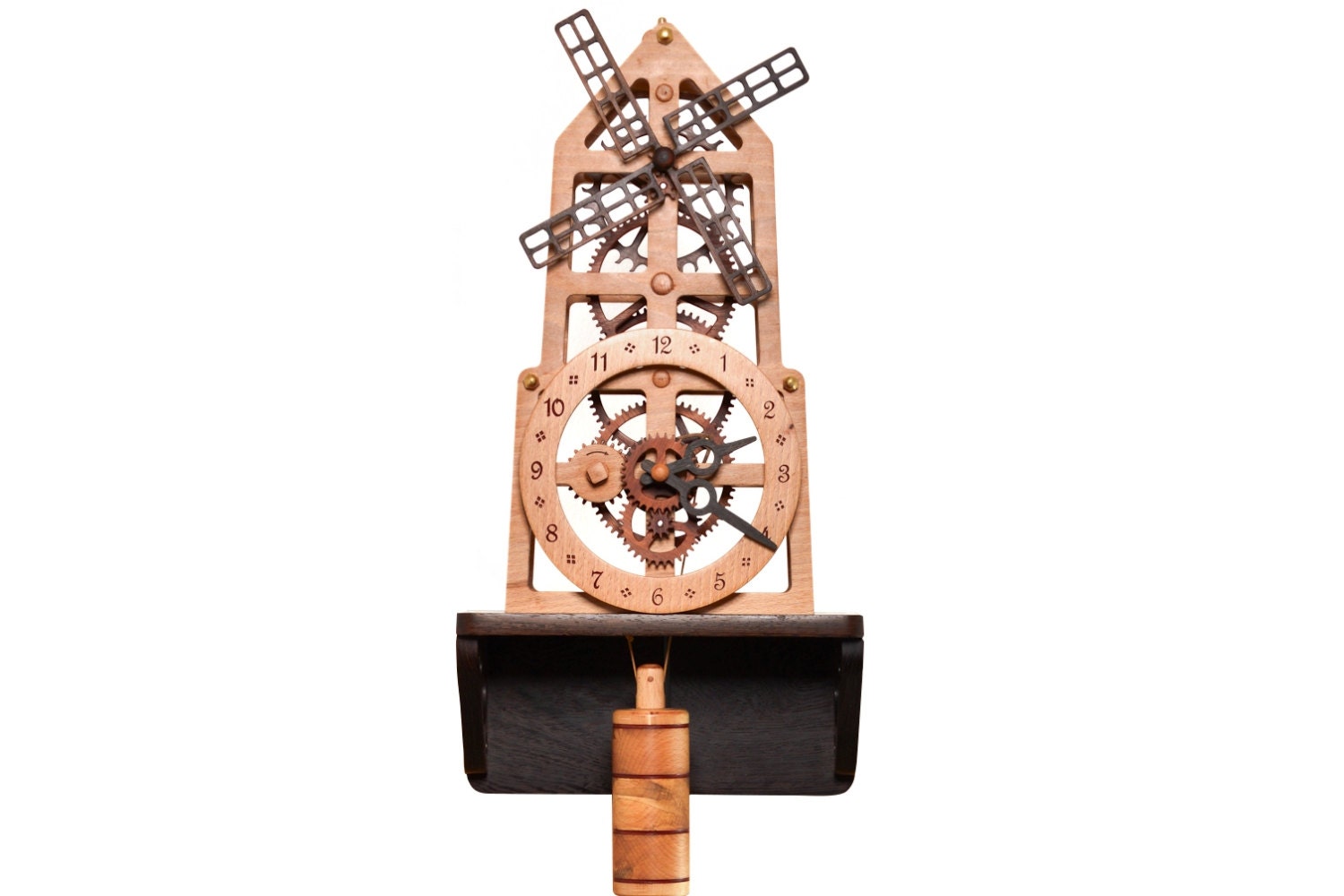 Wooden Wall Clock Windmill by WoodDecorTM on Etsy