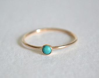 Gold Turquoise Ring, Gold Filled Turquoise Ring, Turquoise Ring Gold, Turquoise Stacking Ring, Dainty Ring, Stackable Ring, Delicate Ring
