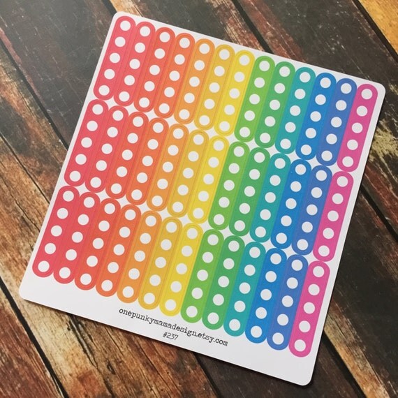 Rainbow Daily Checklist Stickers for Erin Condren Life Planner