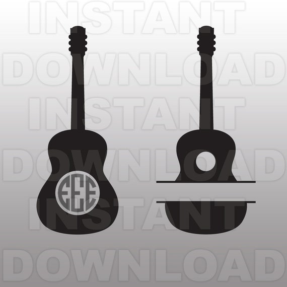 Download Guitar Monogram SVG File Cutting Template-Clip Art for
