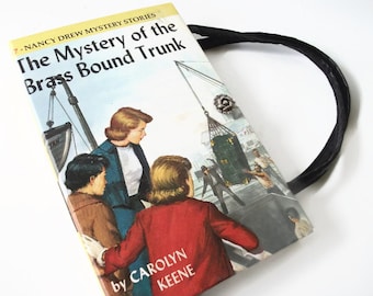 Book Purse Nancy Drew Mystery of Brass Bound Trunk Vintage Handbag Upcycled Book Bag 1940