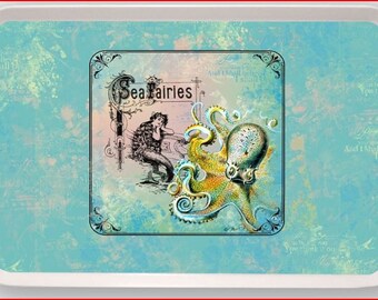 Mermaid Sea Fairies Octopus Art Melamine Serving Tray gift