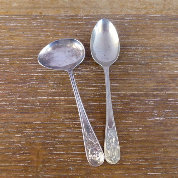 Vintage Nursery Rhyme Spoons Sheffield EPNS Made in England