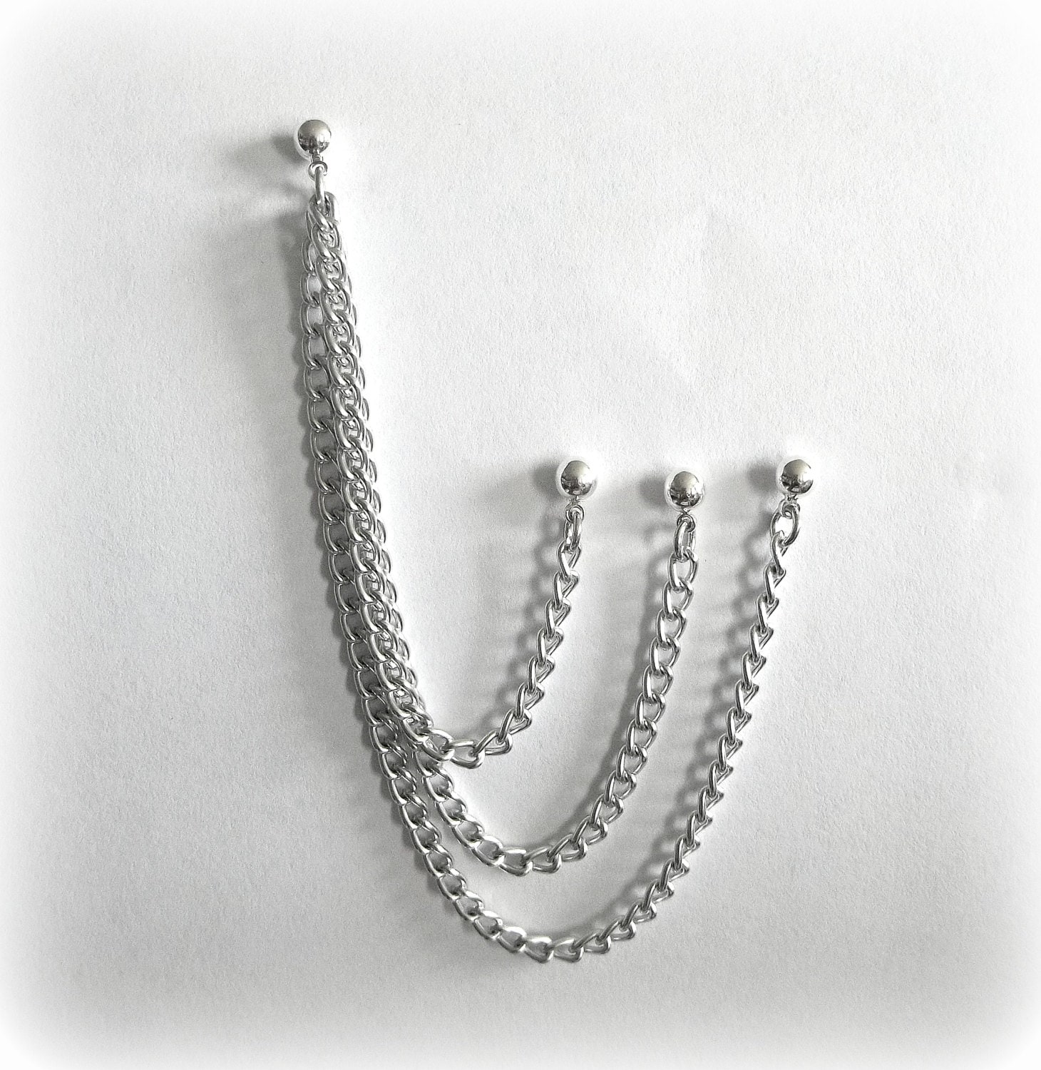 Triple Chain Triple Piercing Cartilage Chain Earring