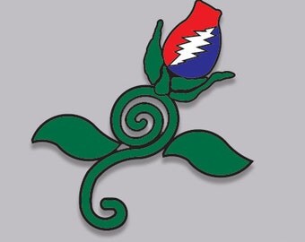 Grateful Dead Sticker Steal Your Face Rose Vinyl Decal for Wall or Car