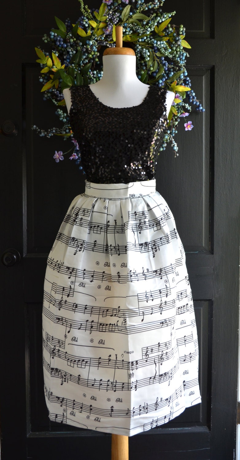 Sheet Music Skirt Piano skirt Musical notes skirt party