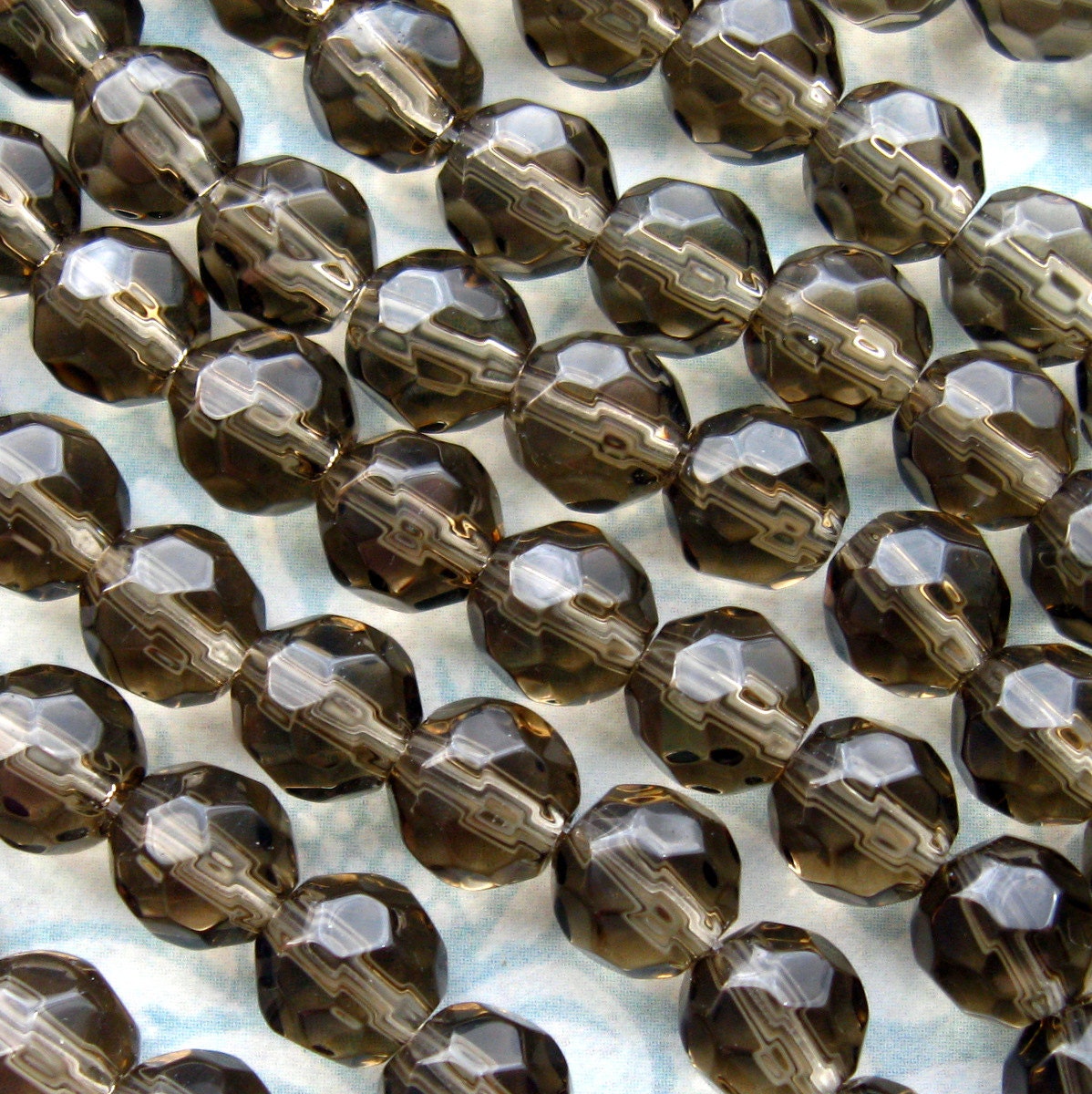 6mm Gray Glass Beads 50 Beads Per 11.5 Strand Slate